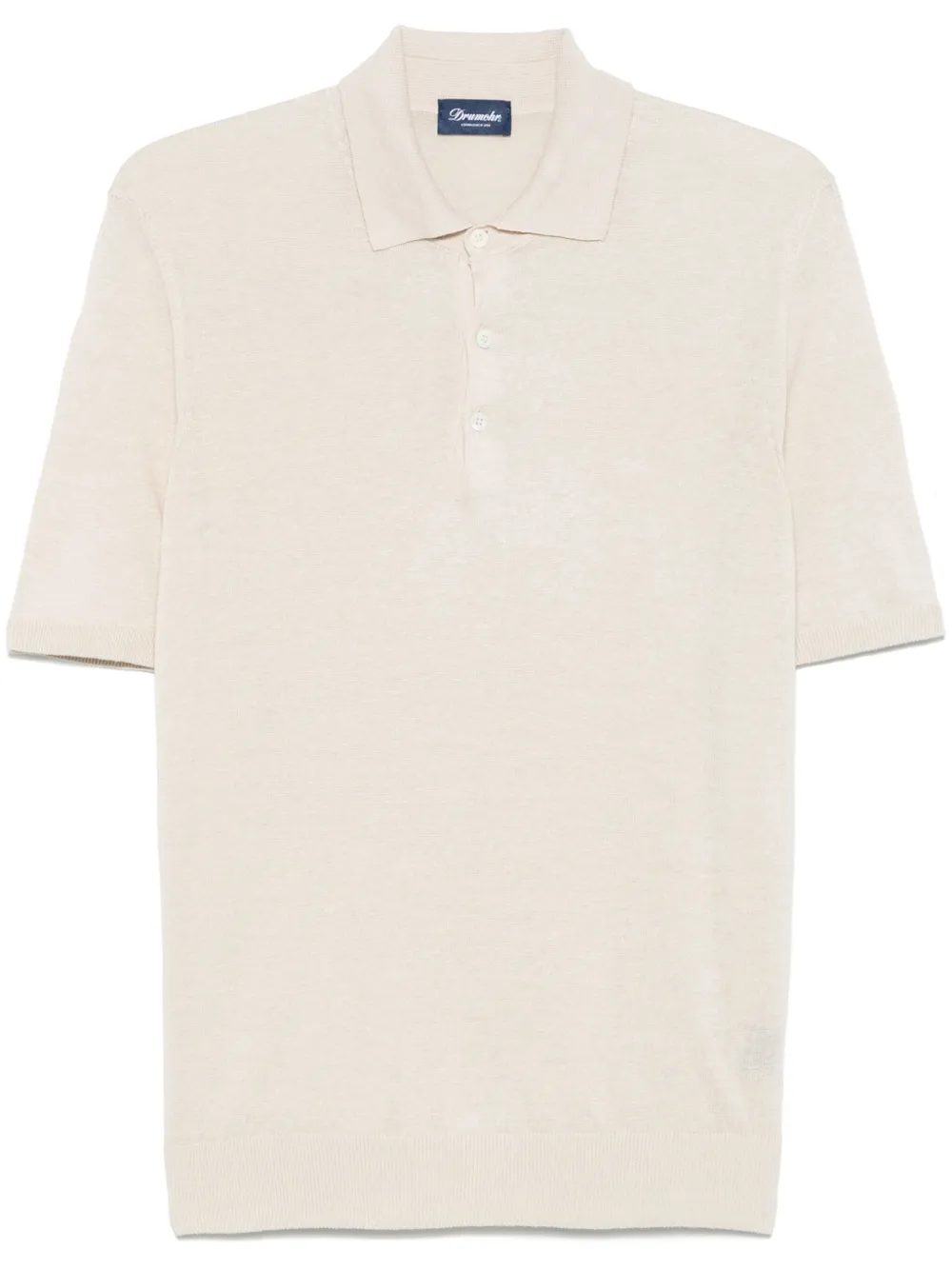 Drumohr Fijngebreid poloshirt Beige