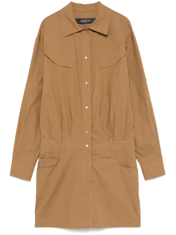 Federica Tosi Poplin Midi Dress | Brown | FARFETCH JO Federica Tosi Poplin Midi Dress | Brown | FARFETCH JO
