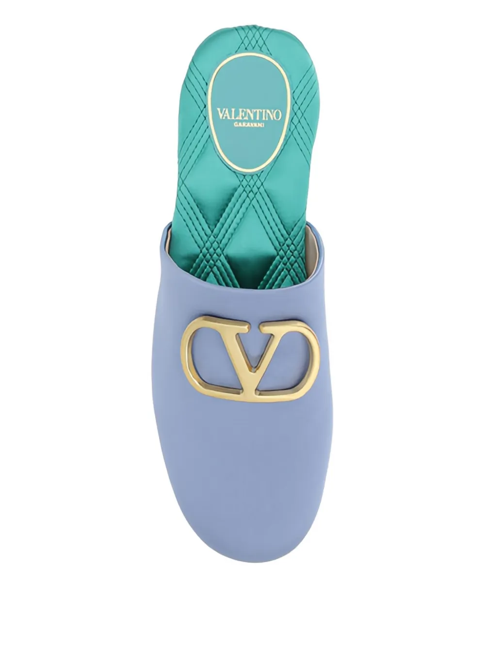 Valentino Garavani logo-plaque mules Blue