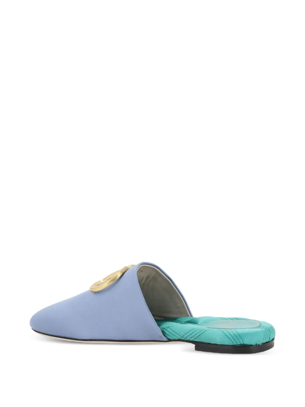 Valentino Garavani logo-plaque mules Blue