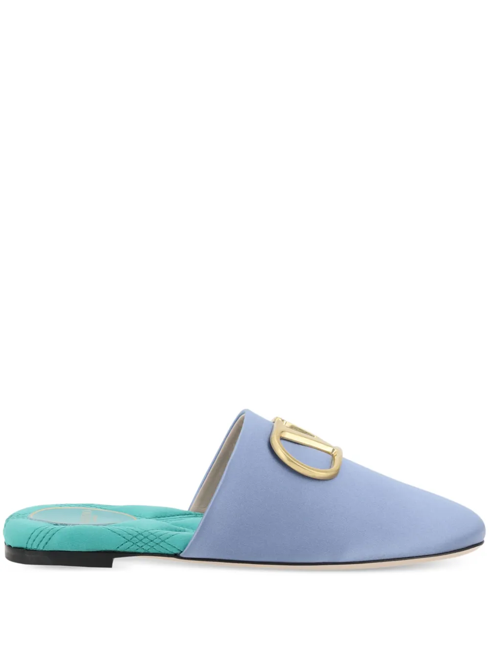 Valentino Garavani logo-plaque mules Blue