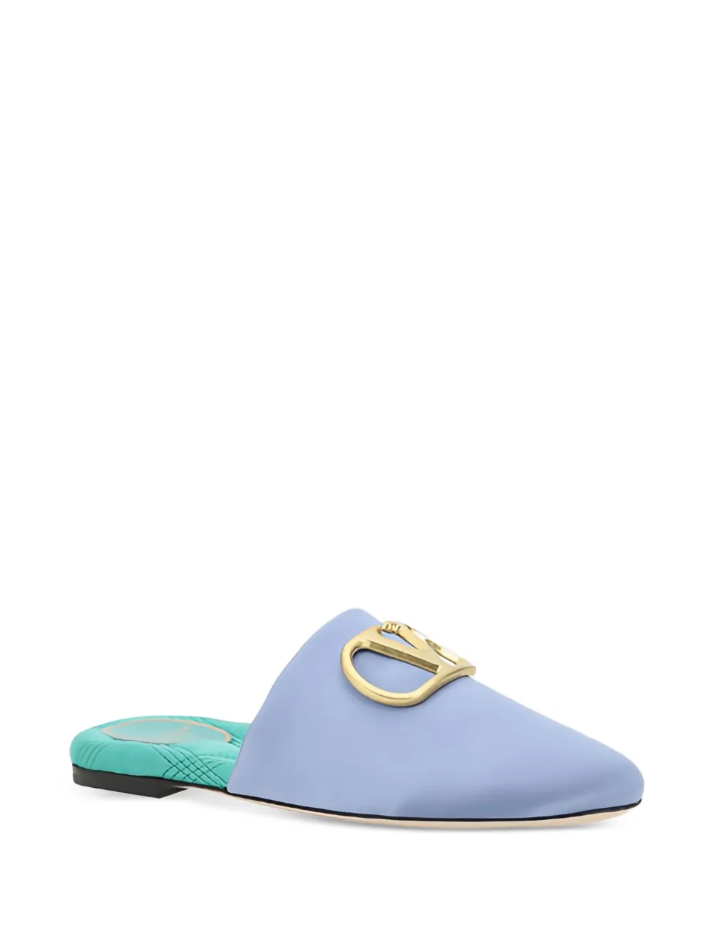 Valentino Garavani logo-plaque mules Blue