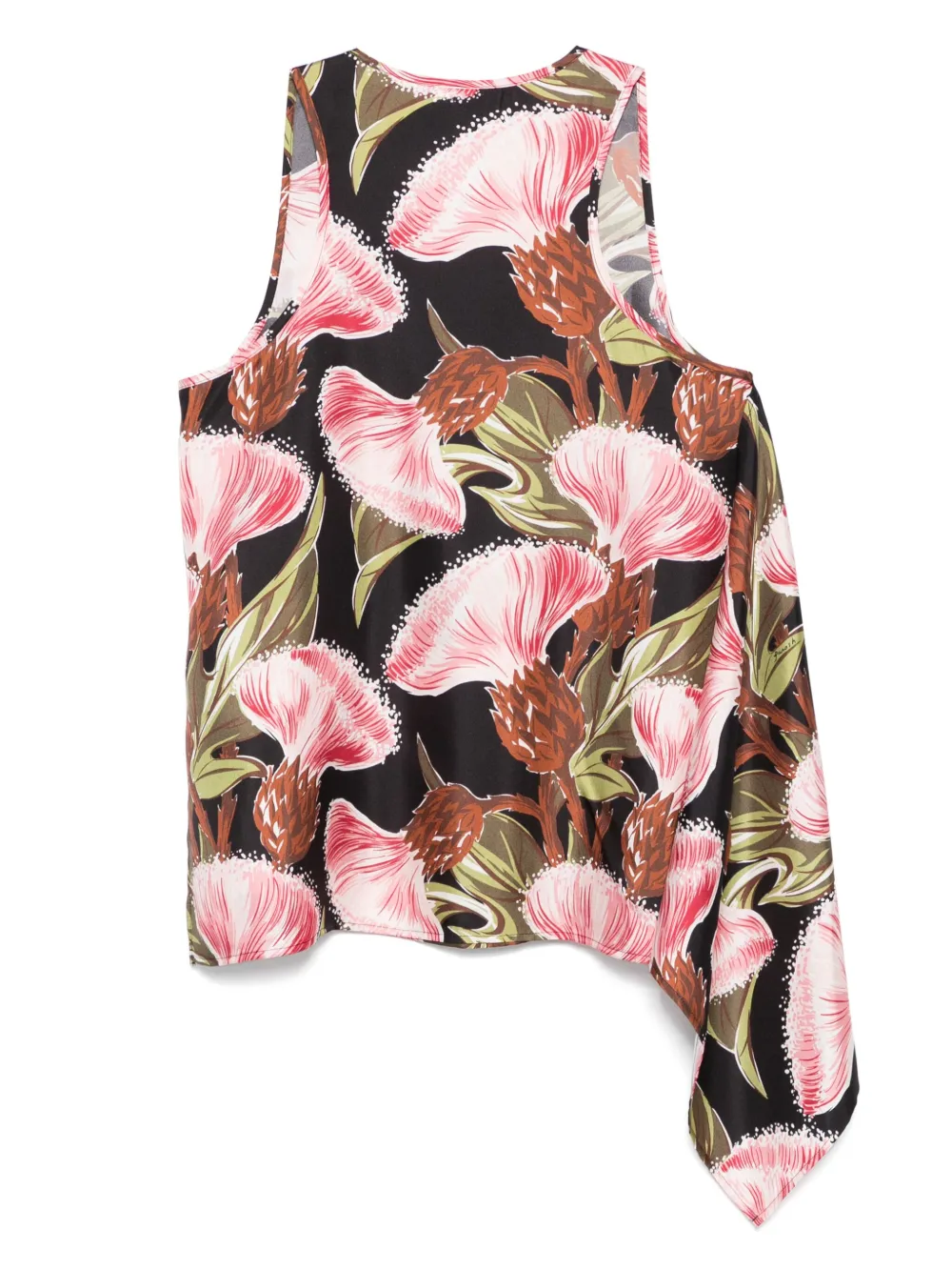 P.A.R.O.S.H. Tanktop met bloemenprint - Zwart