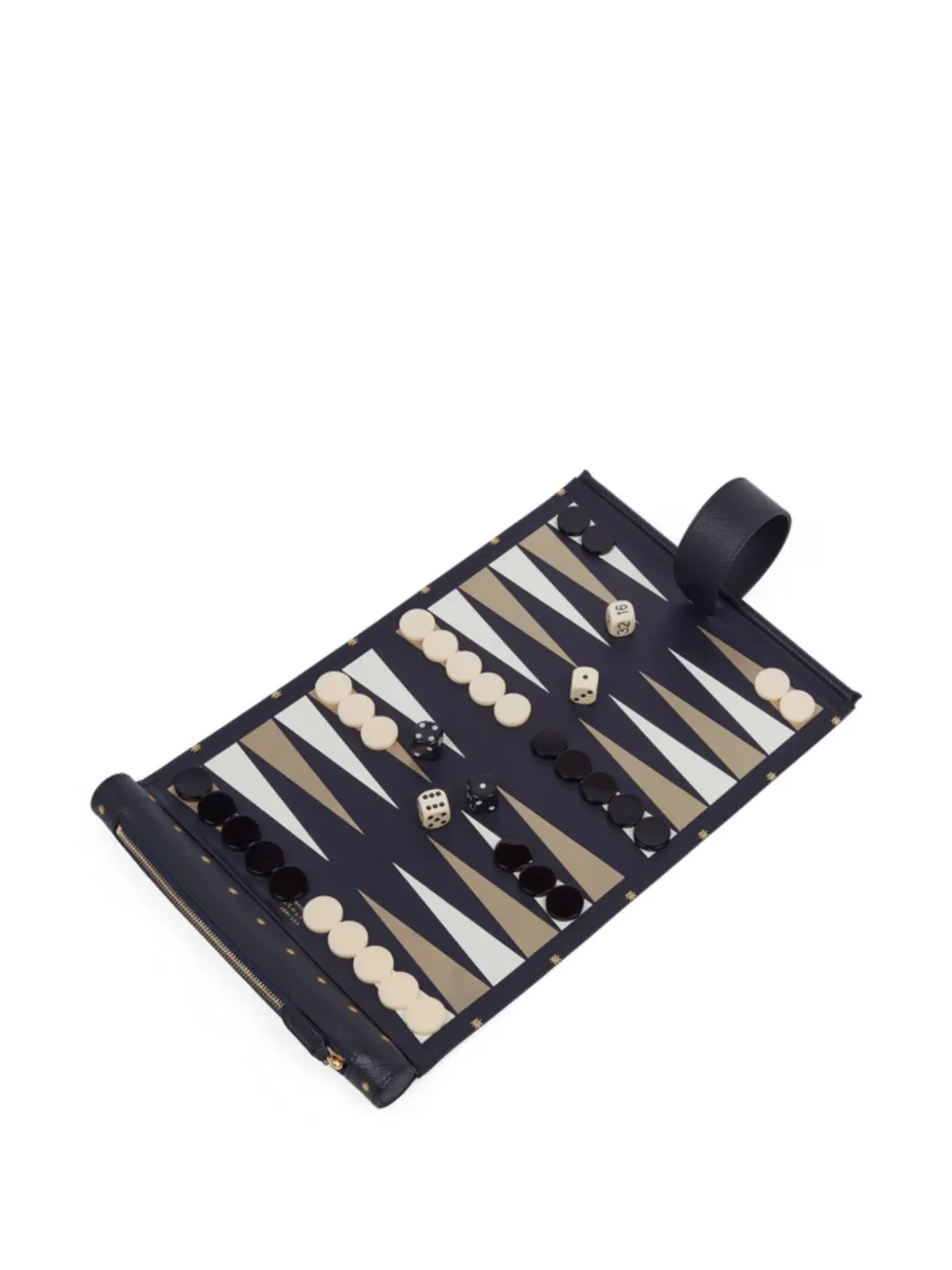 Smythson Leren backgammon spel - Blauw