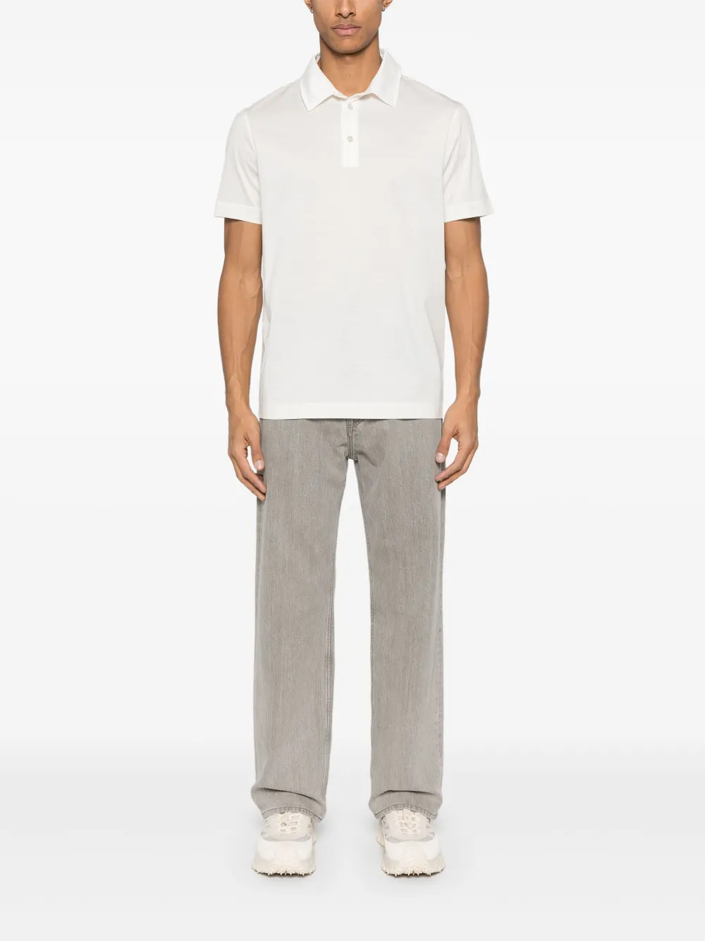 Moncler Katoenen poloshirt - Wit