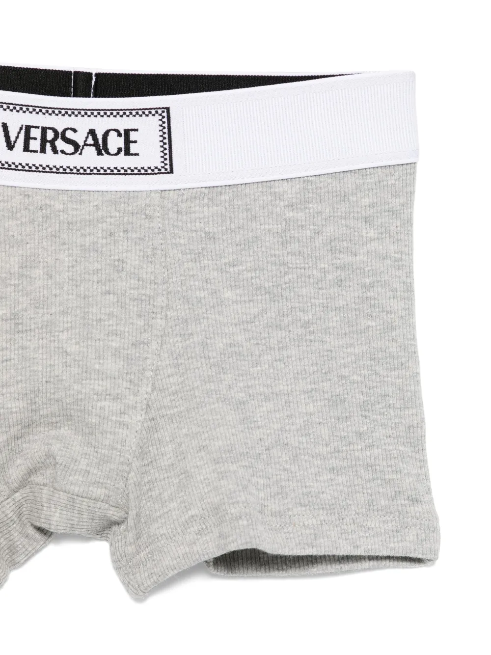 Versace Kids Twee geribbelde boxershorts - Wit