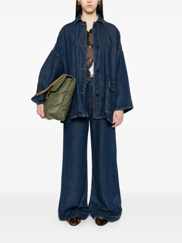デニム・ジーパン PAROSH Women Denim Pants D230751846 BLUE P.A.R.O.S.H. wide-leg Jeans | Blue | FARFETCH