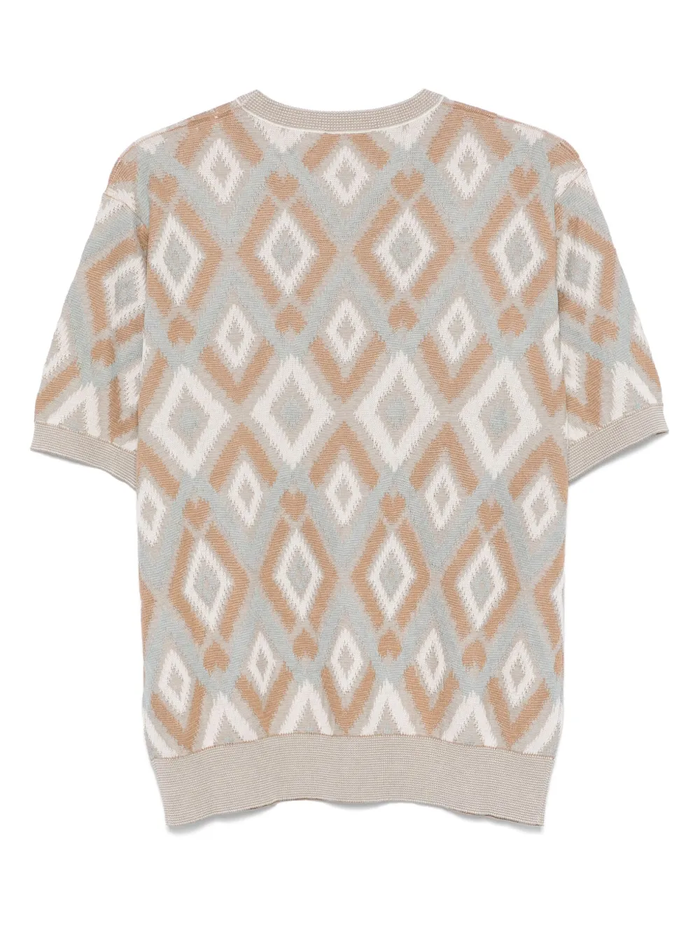 Piacenza Cashmere T-shirt met jacquard - Beige