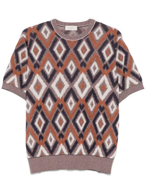 Piacenza Cashmere patterned-jacquard T-shirt