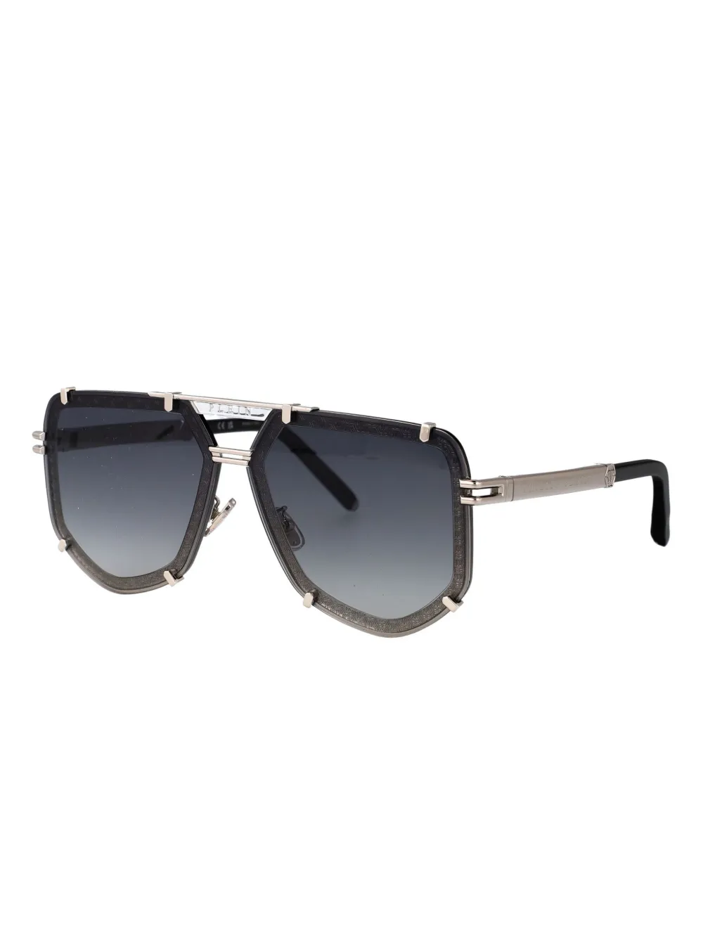 Philipp Plein Eyewear SPP1320K07 SILVER BLACK Zwart