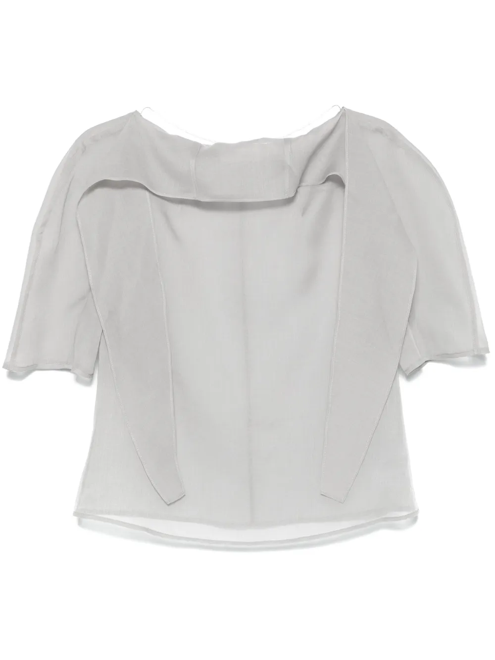 knotted-collar blouse