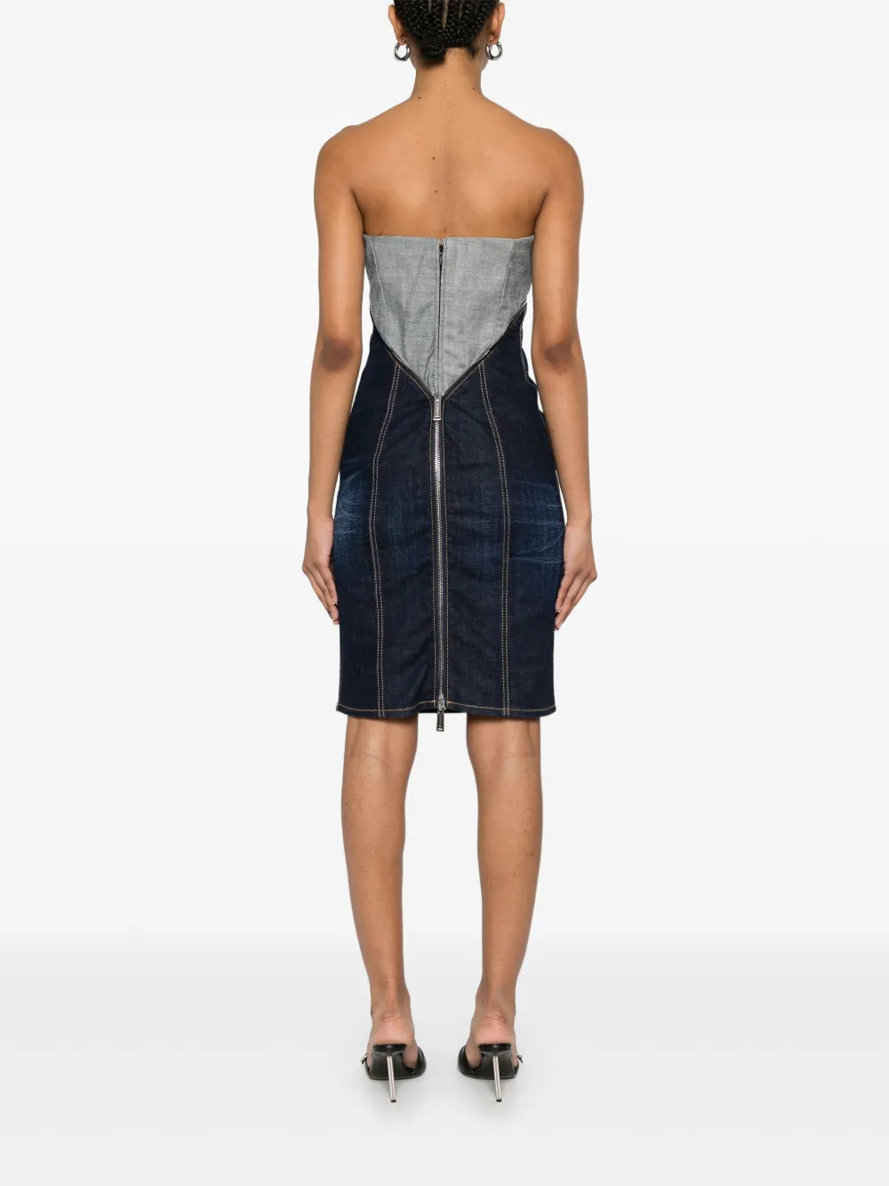 DSQUARED2 Upside denim mini-jurk Blauw