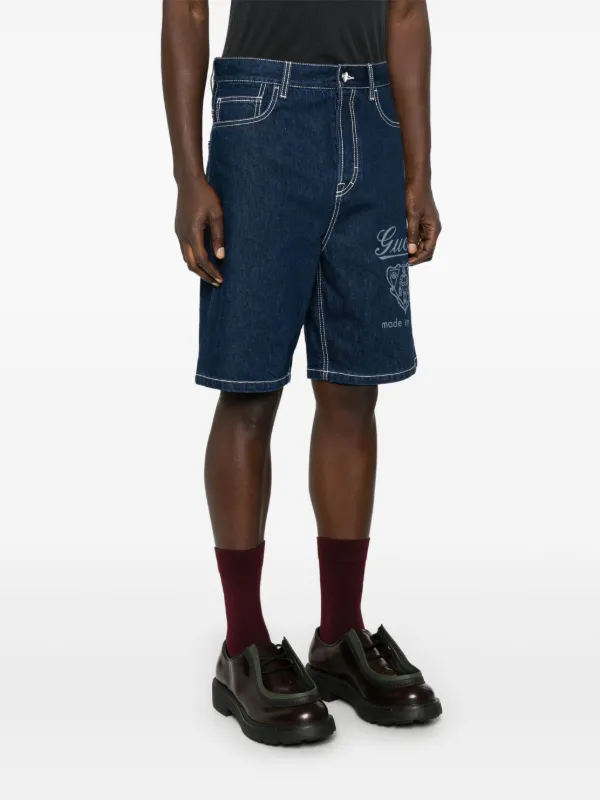 Gucci Lasered Denim Shorts | Blue | FARFETCH