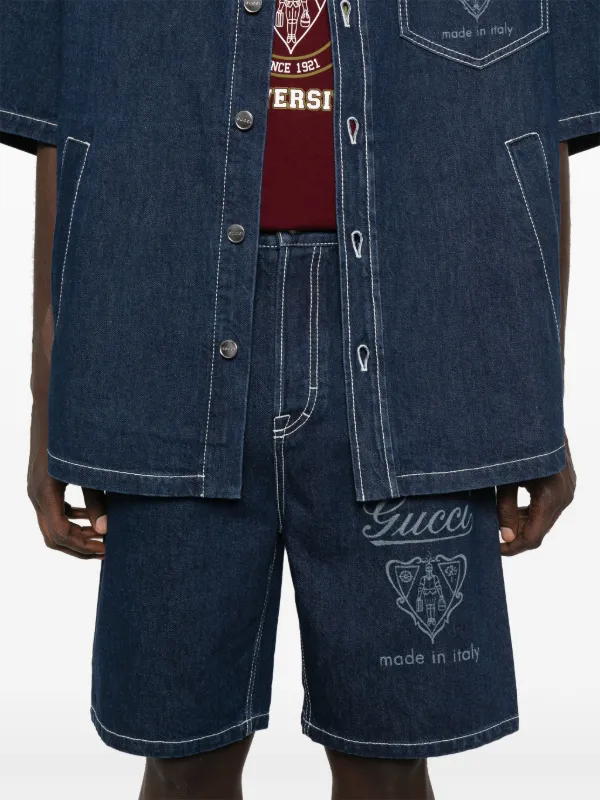 Gucci Lasered Denim Shorts | Blue | FARFETCH