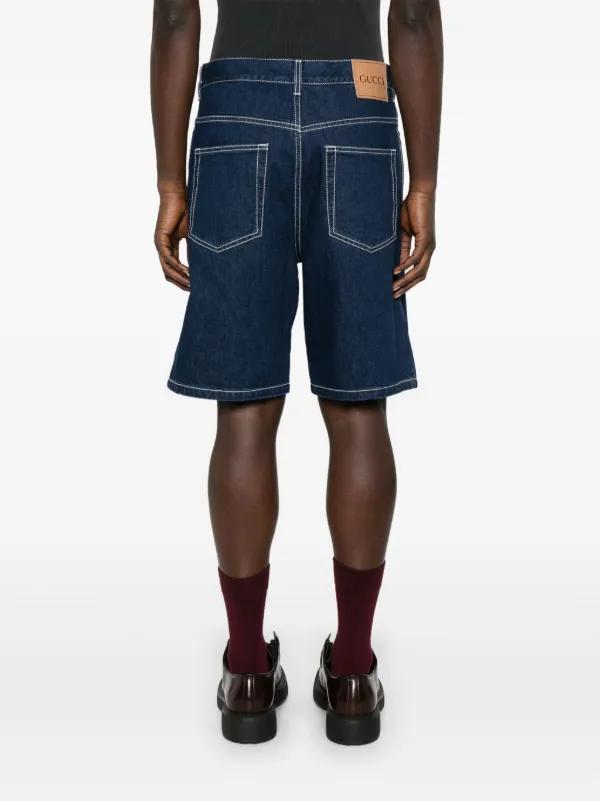 Gucci Lasered Denim Shorts | Blue | FARFETCH JO