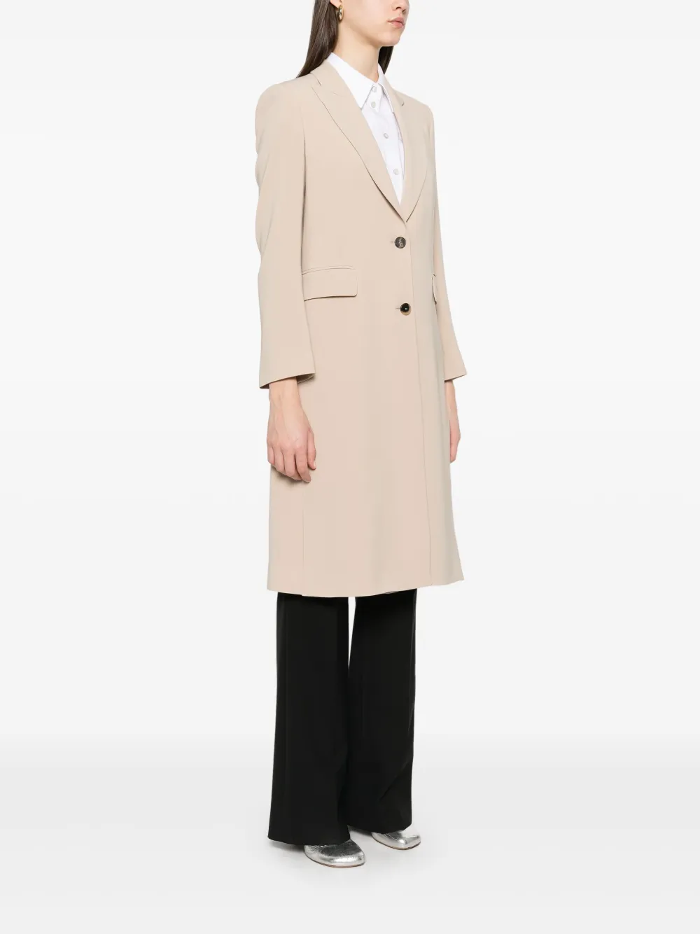 Alberto Biani Jas met enkele rij knopen Beige