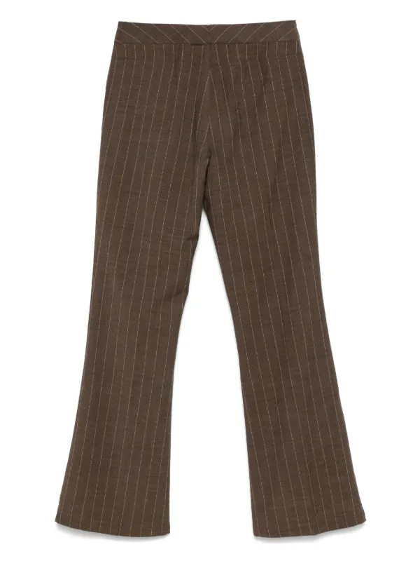 【archive】 john galliano striped pants John Galliano Pre-Owned 2000s Pinstriped Trousers | Brown