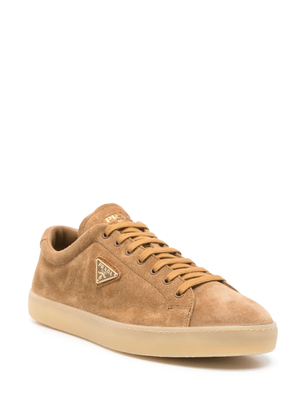 Prada Sneakers met triangel logo - Beige