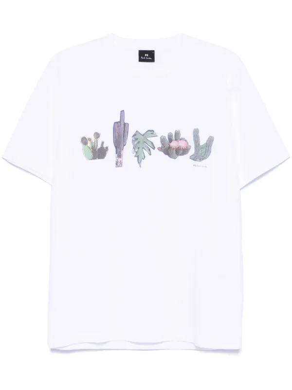 PS Paul Smith T-Shirt Mit Kaktus-Print | Wei | FARFETCH DE