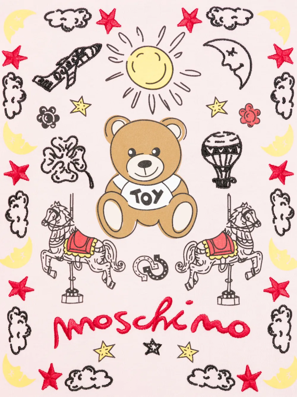 Moschino Kids T-shirt met teddybeerprint Roze