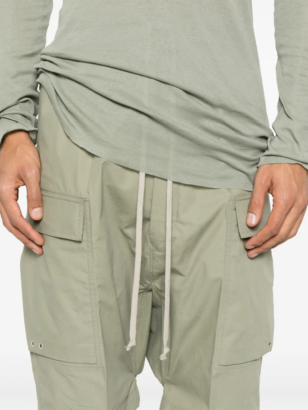Rick Owens Pods cargo shorts Groen