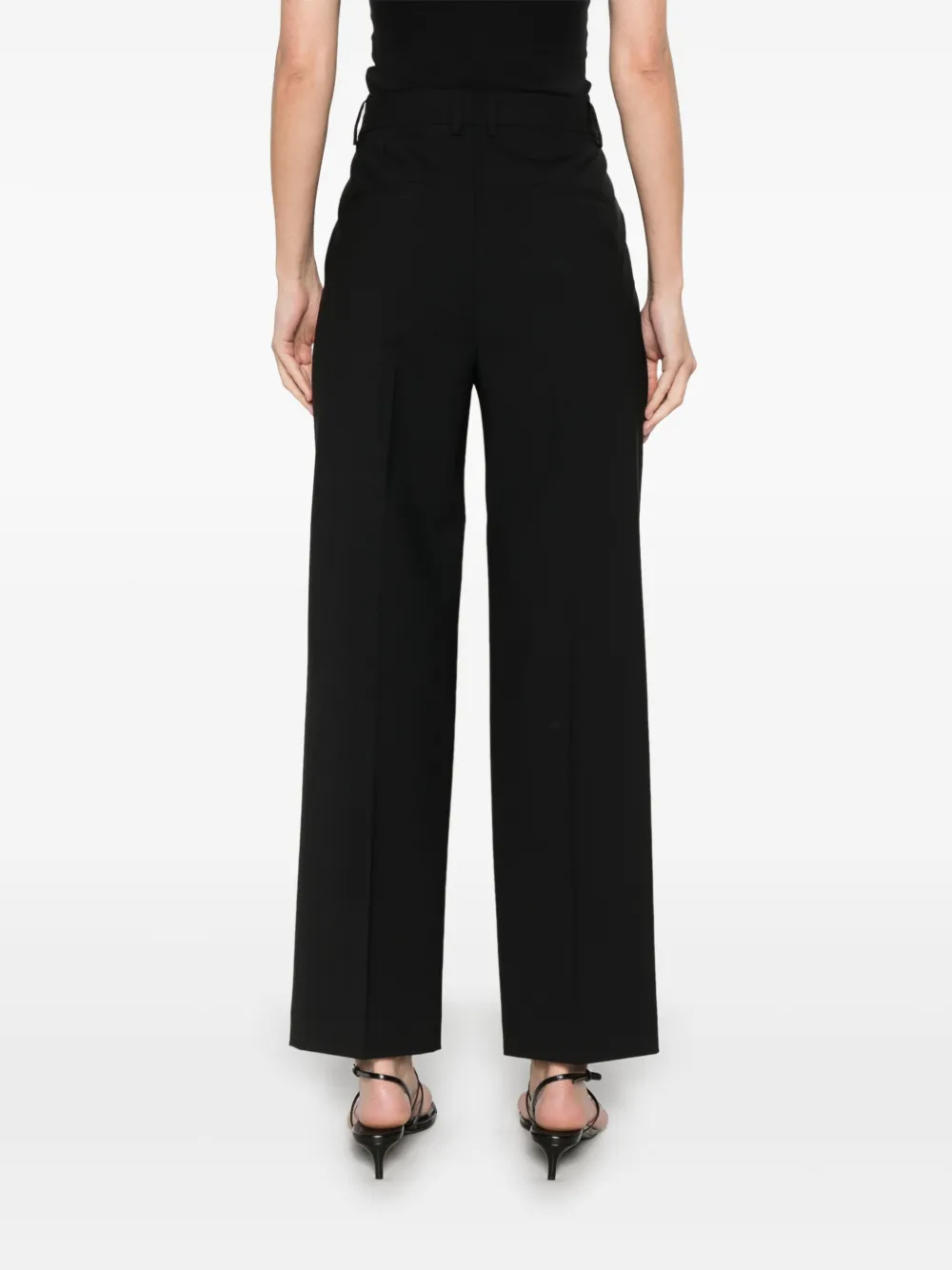 Theory High waist straight broek Zwart