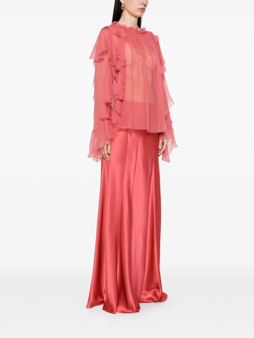 Alberta Ferretti Chiffon shirt Roze