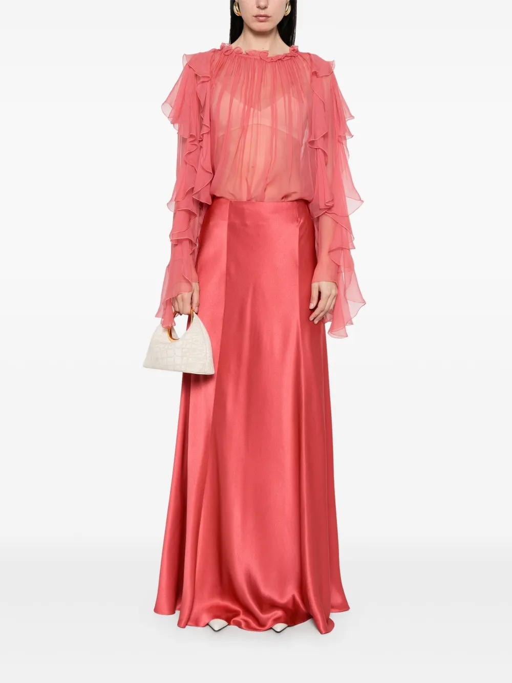 Alberta Ferretti Chiffon shirt - Roze