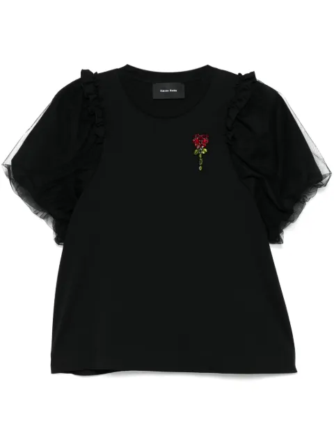 Simone Rocha flower-embellished T-shirt