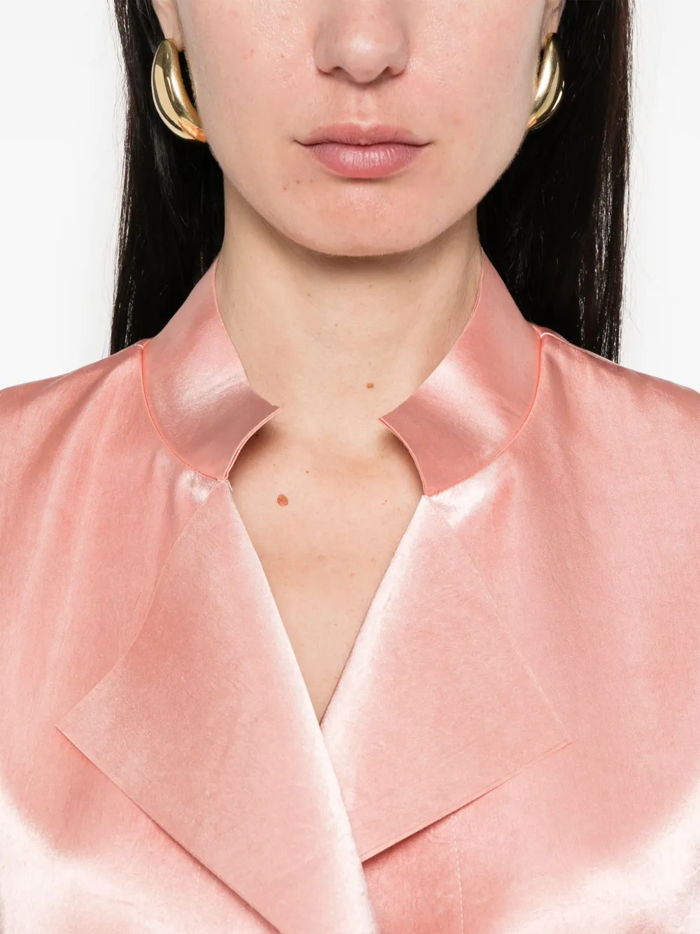 Shop Philosophy Di Lorenzo Serafini Duchess Satin Coat In 粉色