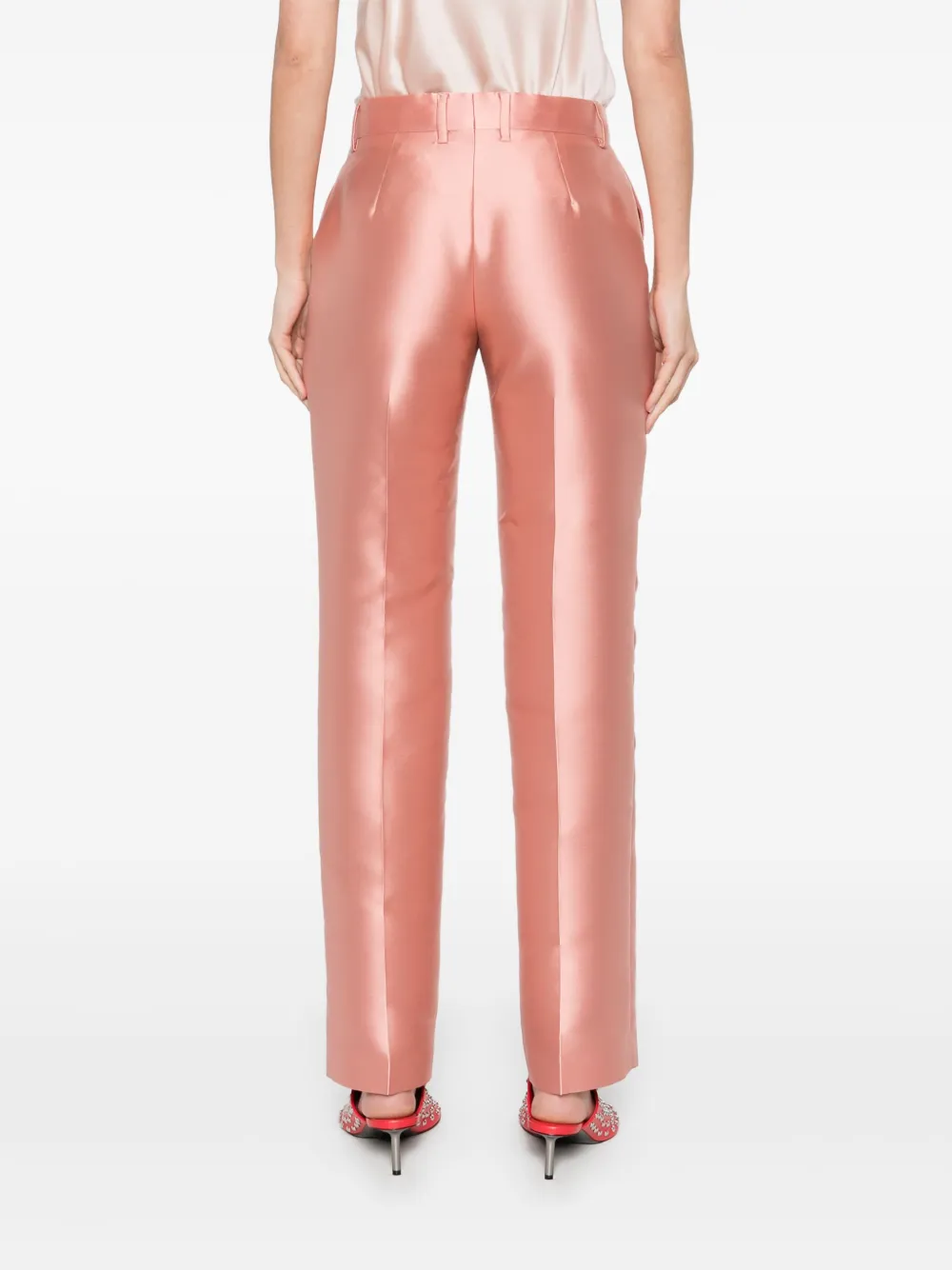 Alberta Ferretti Satijnen broek Roze