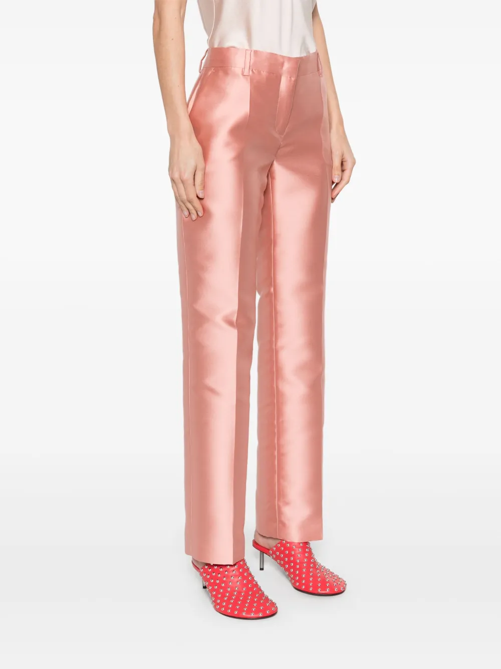 Alberta Ferretti Satijnen broek Roze