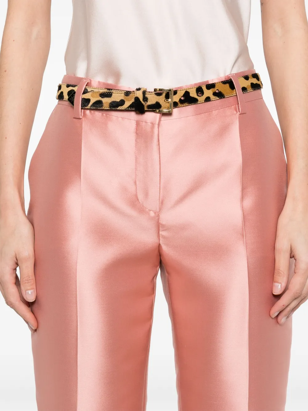 Alberta Ferretti Satijnen broek Roze