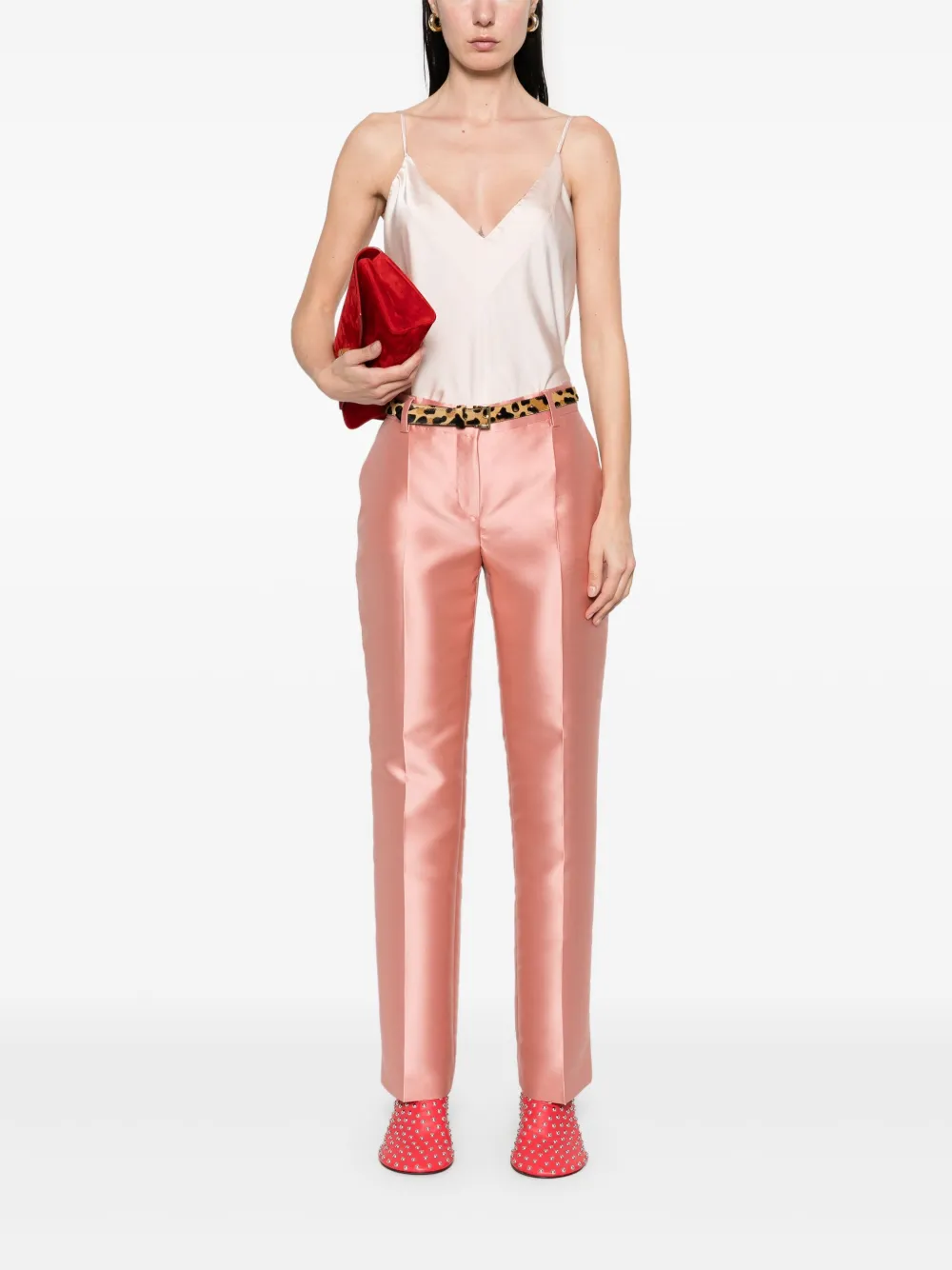 Alberta Ferretti Satijnen broek - Roze