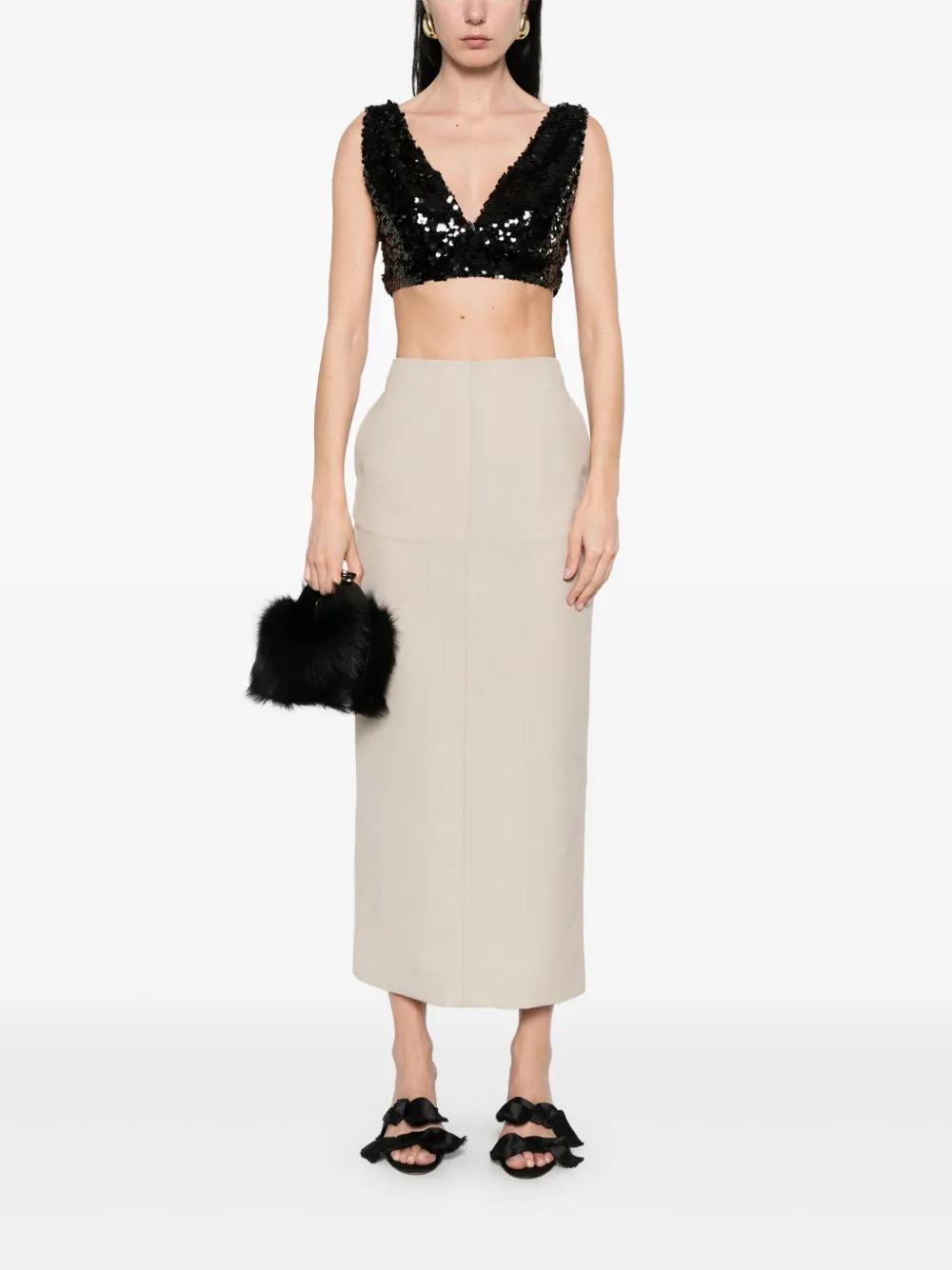 Philosophy Di Lorenzo Serafini Cropped top met pailletten - Zwart