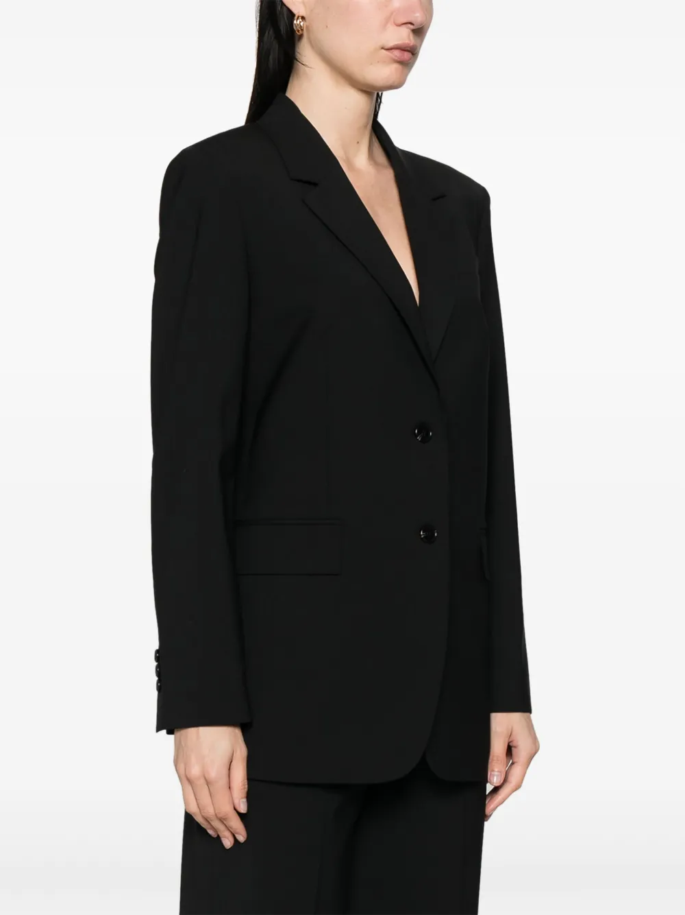 Theory Blazer met enkele rij knopen Zwart