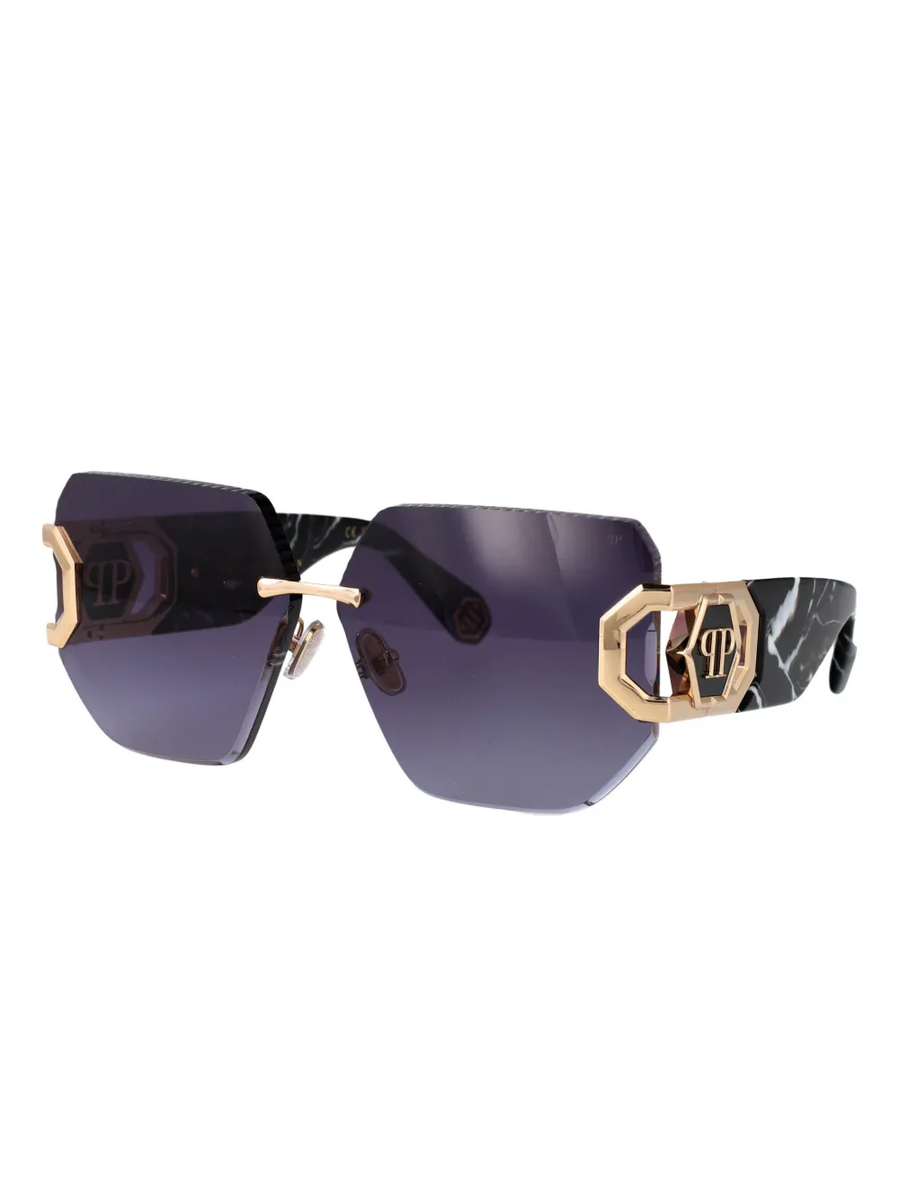 Philipp Plein Eyewear SPP1330300 ROSE GOLD BLUE - Zwart