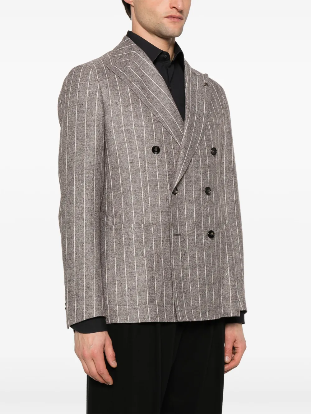 Tagliatore Gestreepte blazer Bruin