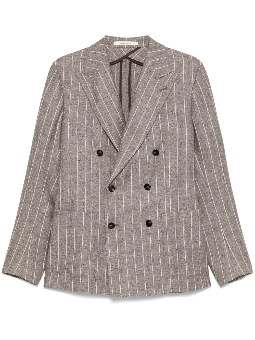 Tagliatore Gestreepte blazer Bruin