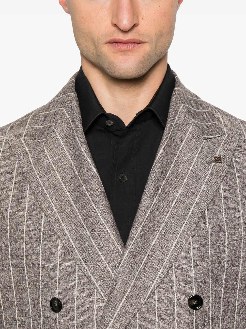 Tagliatore Gestreepte blazer Bruin