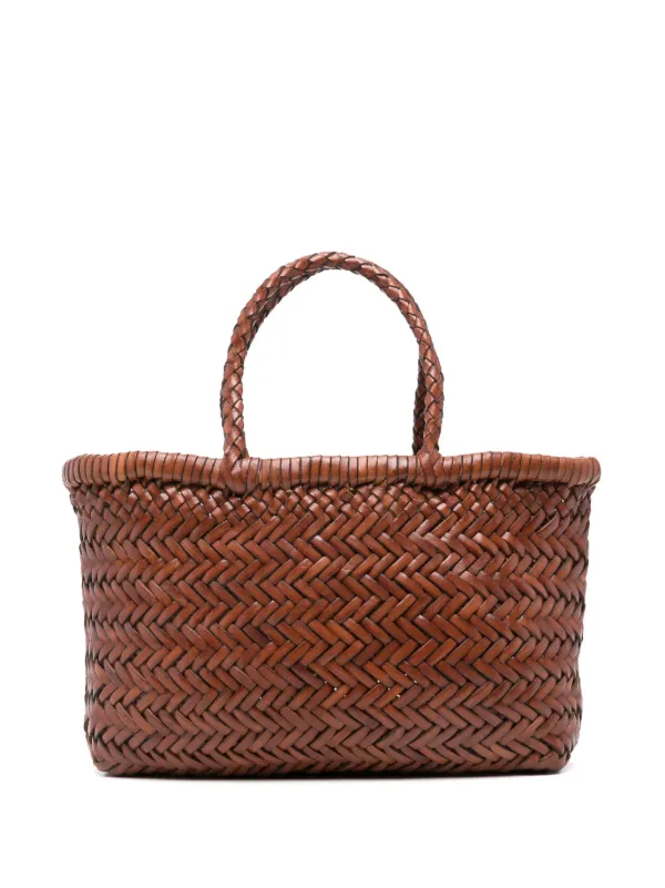 ★Dragon Diffusion★Mini Flat Gora★Dark Brown Dragon Diffusion - Mini Flat Gora Dark Brown Woven Leather Bag