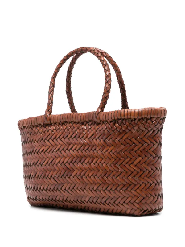 ★Dragon Diffusion★Mini Flat Gora★Dark Brown Dragon Diffusion - Mini Flat Gora Dark Brown Woven Leather Bag