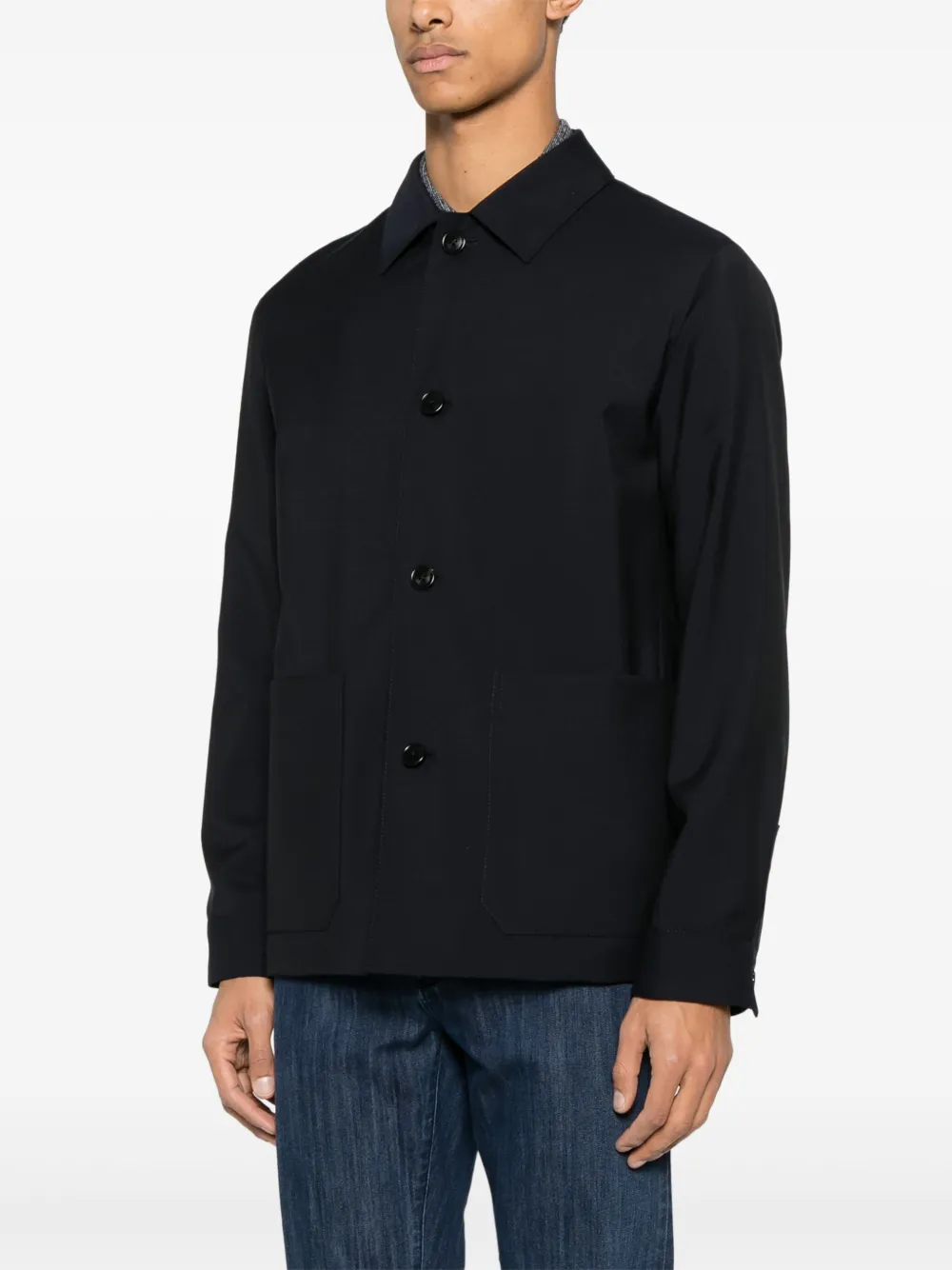 Zegna Shirtjack met knopen Blauw