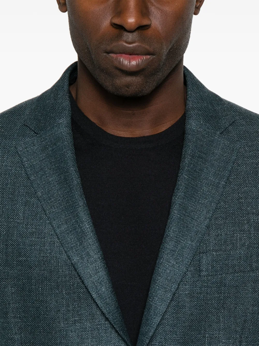 Shop Zegna Buttoned Blazer In Blue