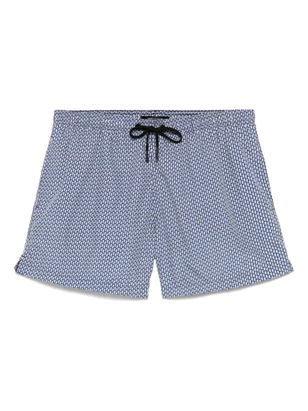 Tagliatore Geometric-print Swim Shorts in Blue