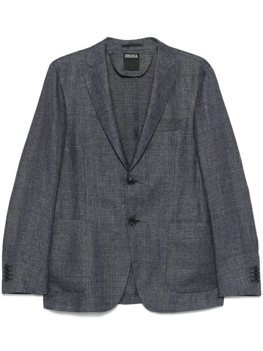 Zegna Blazer met enkele rij knopen Blauw