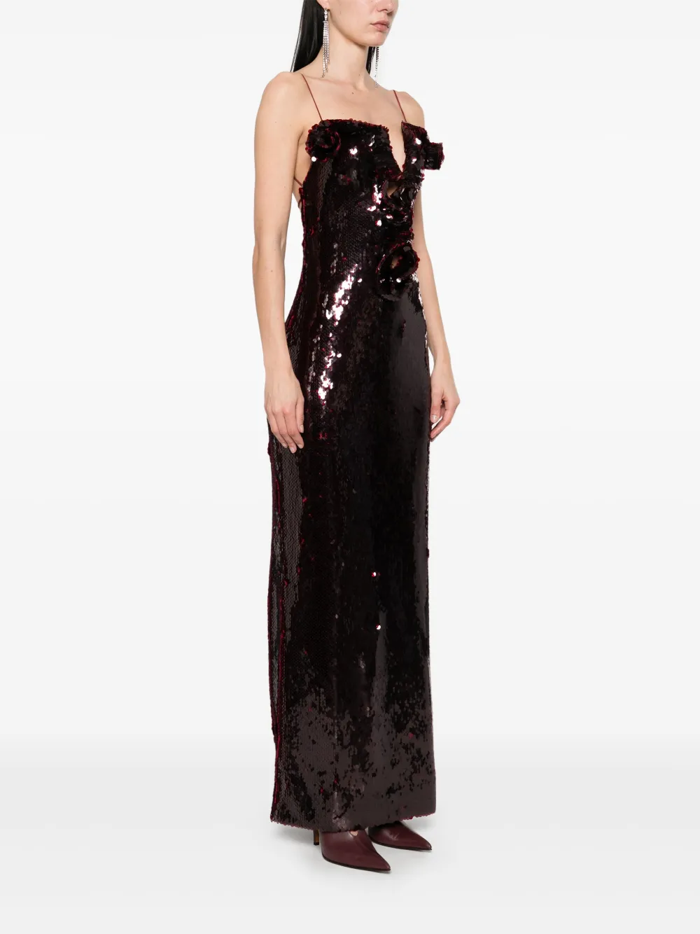 Magda Butrym Maxi-jurk met pailletten Rood