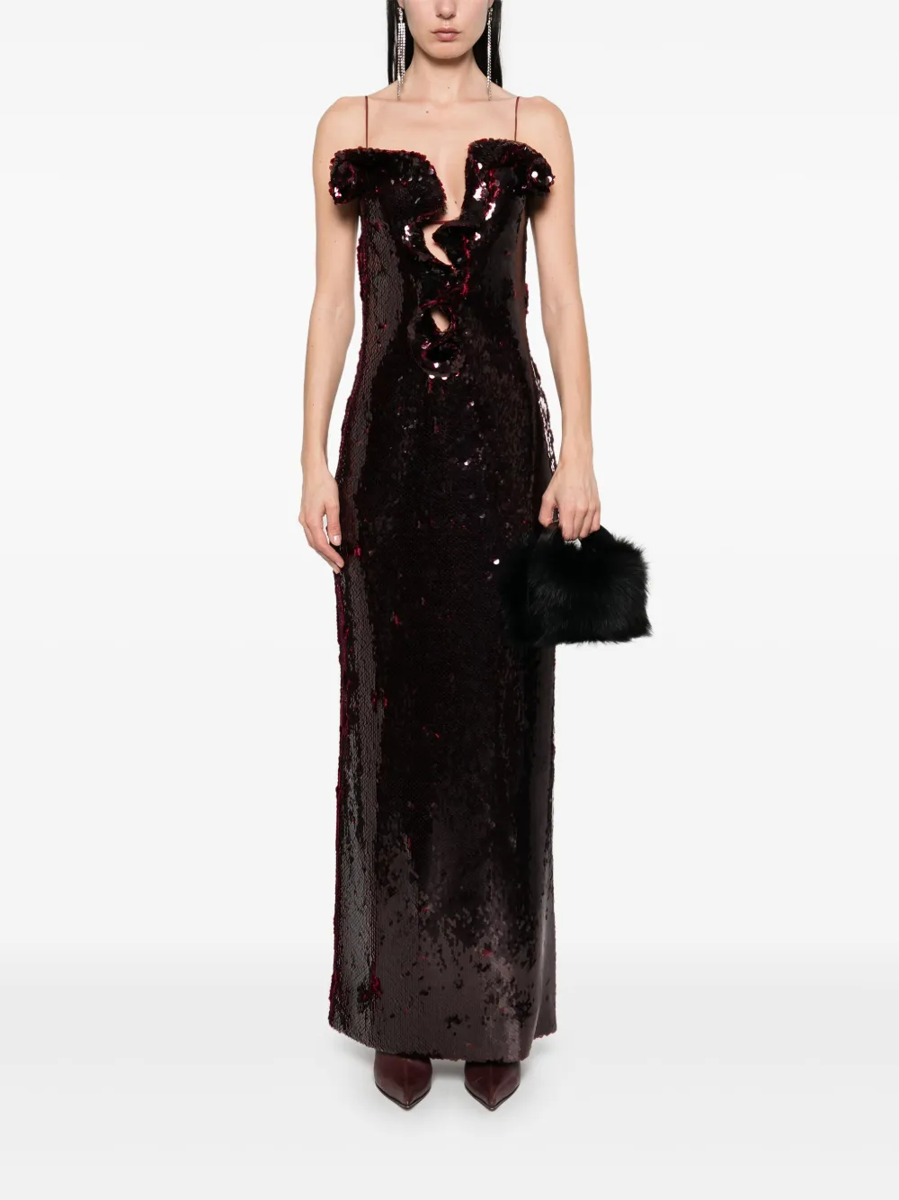magdabutrym Magda Butrym Maxi-jurk met pailletten - Rood