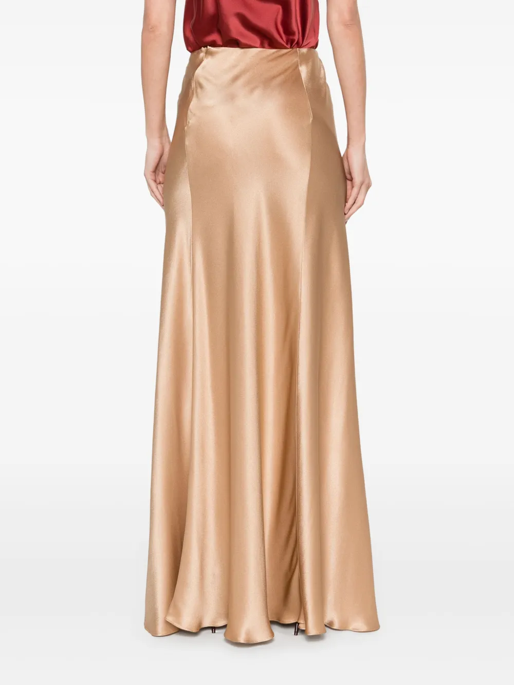 Alberta Ferretti Satijnen maxi-rok Bruin