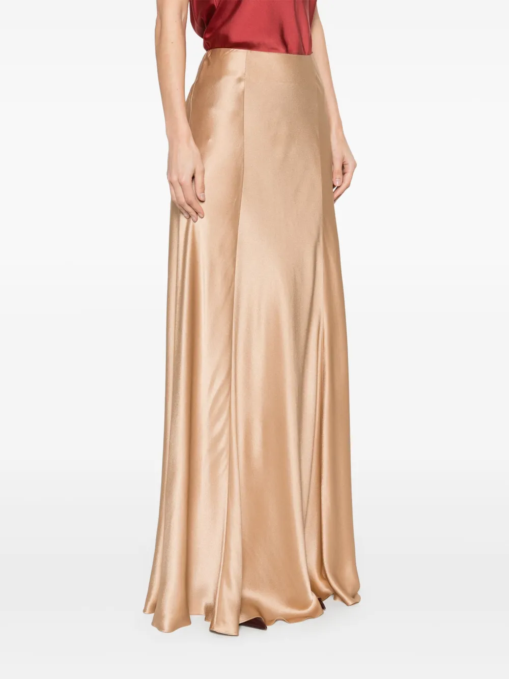Alberta Ferretti Satijnen maxi-rok Bruin